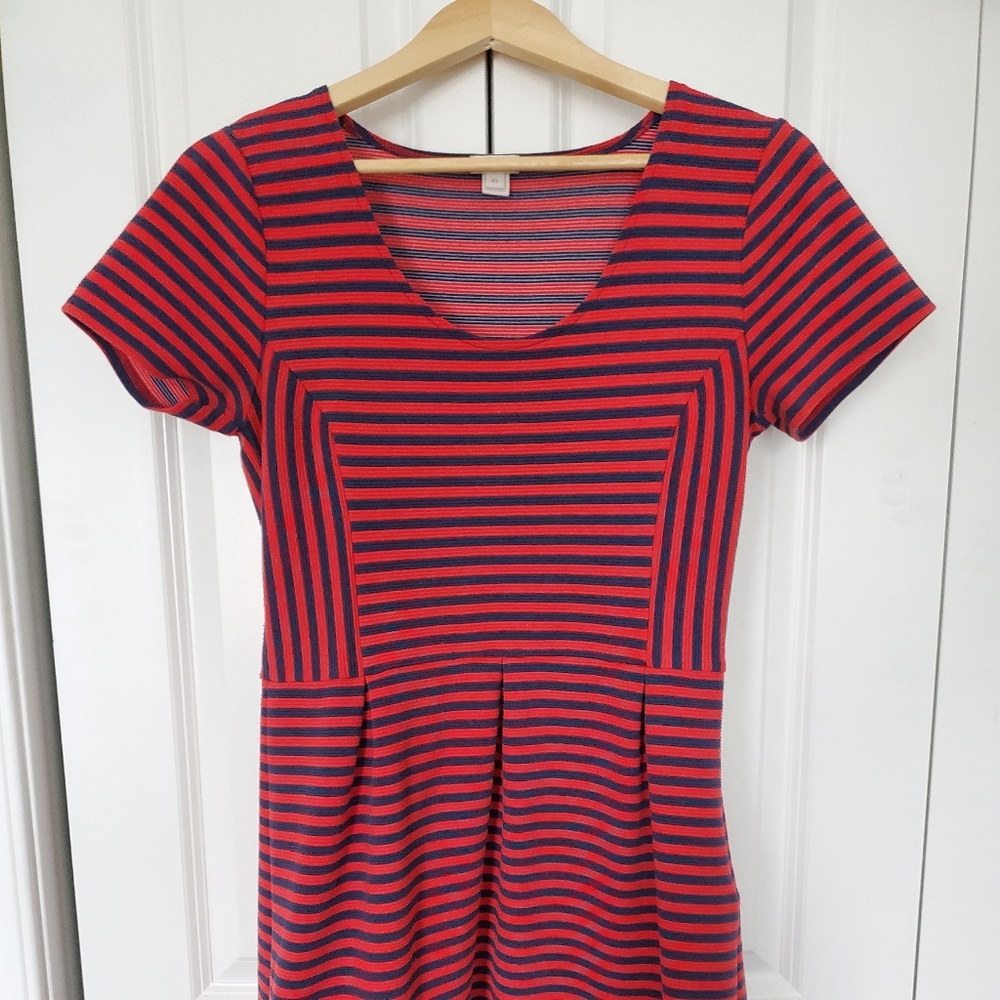 J. Crew striped scoop neck dress